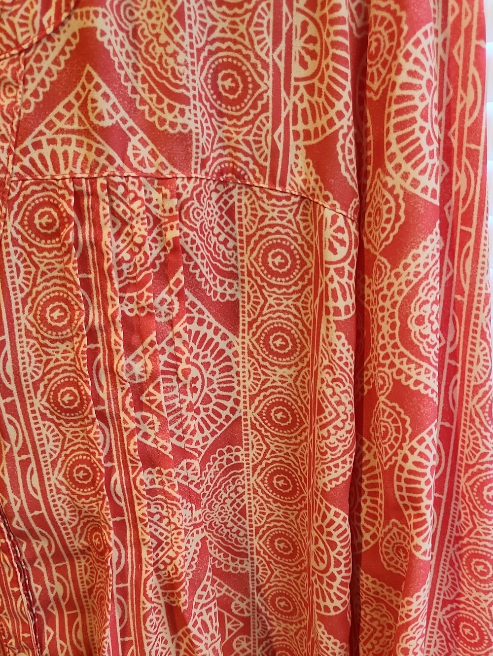 Terra & Sky Boho Medallion Print Blouse Plus 2X Pink - Picture 2 of 5